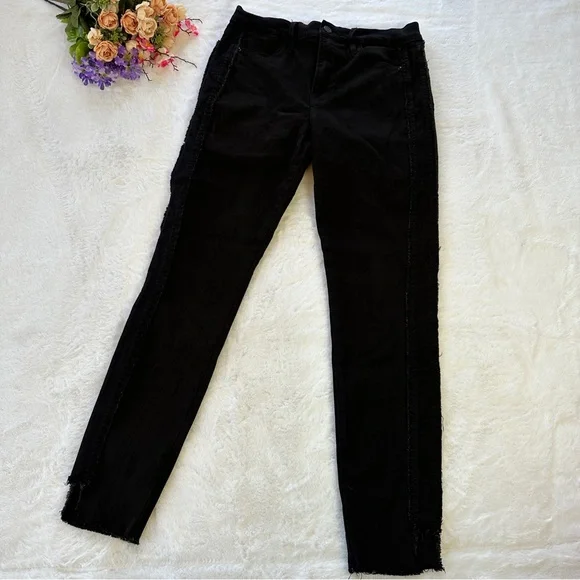 Frame Le High Skinny Black Raw Hem in Film Noir Size 28 - Picture 8 of 10